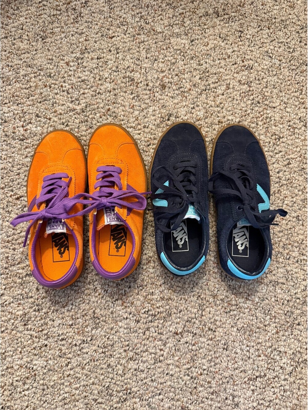 Vans kids (2) sport low suede blue and orange shoes